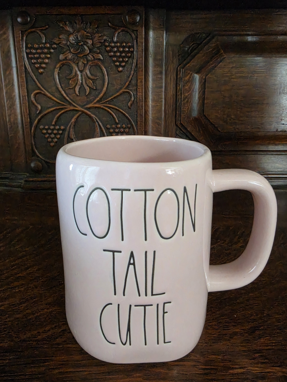 Rae Dunn Pink 'Cotton Tail Cutie' Ceramic Mug